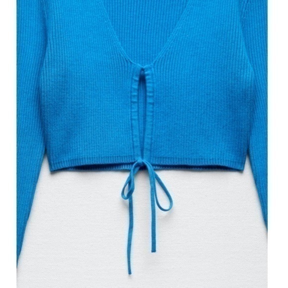 New Zara | Ruched Cut Out Knit Top - Picture 7 of 12